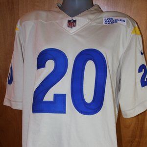 NIKE LA Rams On Field Football Jersey #20 Jalen Ramsey Embroidered Letters and N